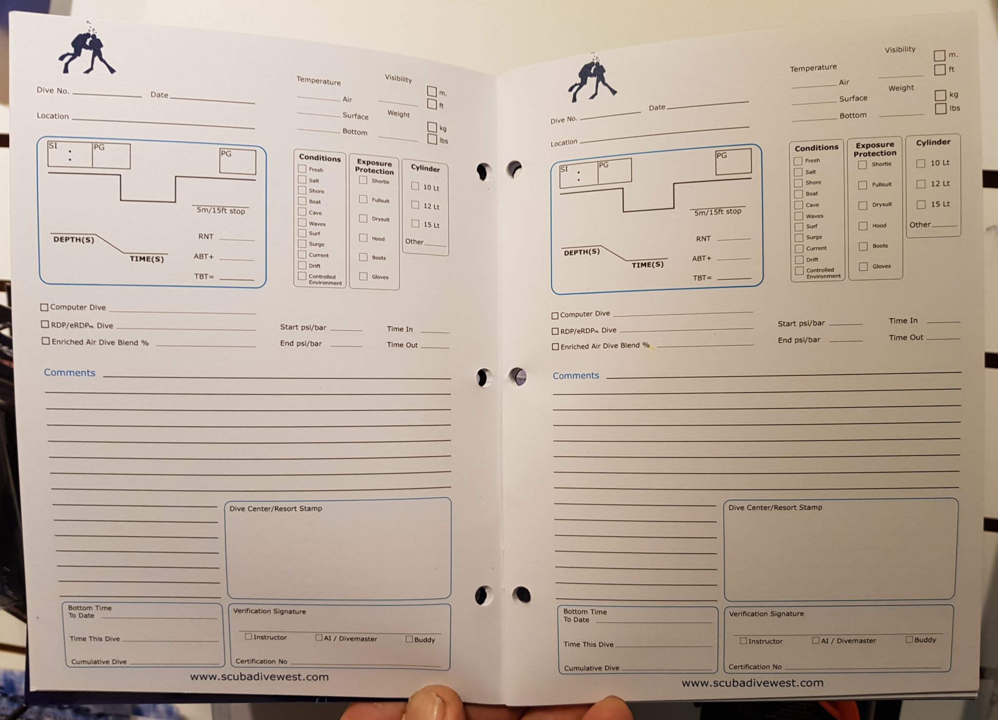 Divers Logbook Scubadive West